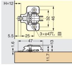 家具金物 スライド丁番230-C26/9T　座金230-P4W-30T付ビス付