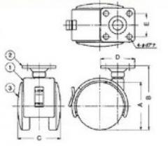 家具金物 BR型キャスター BR25PS（ロック機能付）